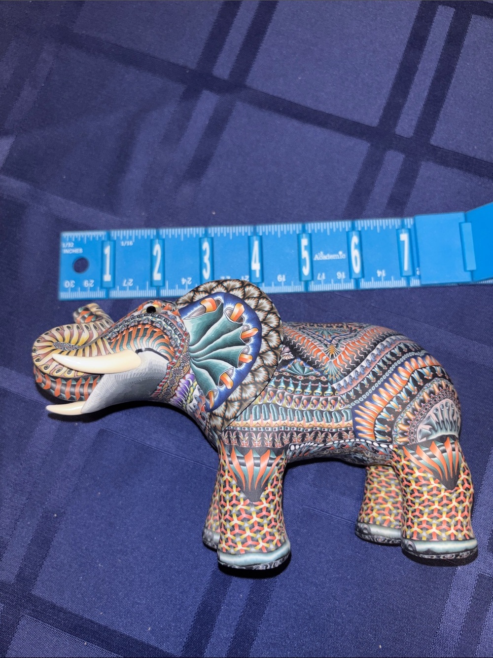 Handcrafted Multicolor Elephant Sculpture - Decorative Home Art - Picture 8 of 8